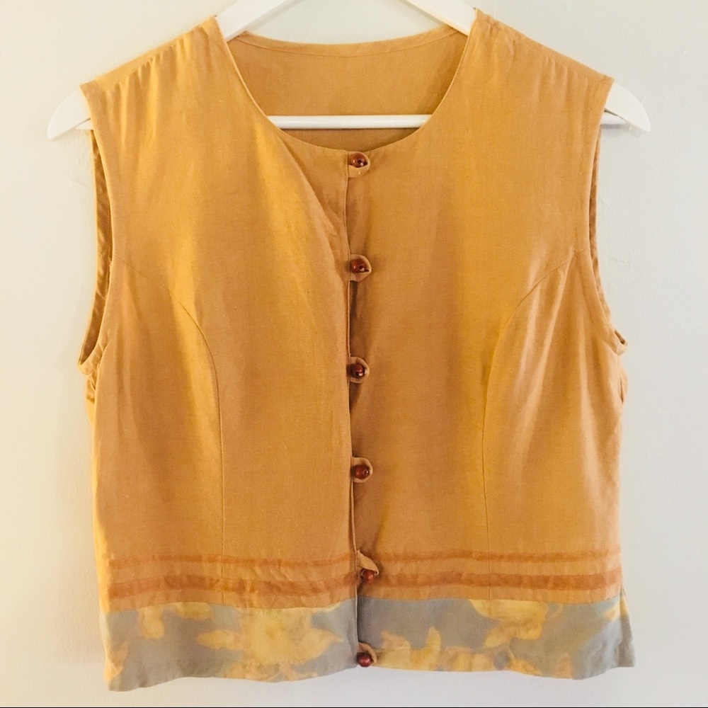 Vintage Vest with wooden buttons